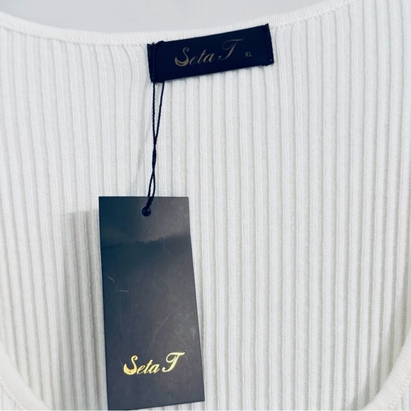 NWT White & Black Striped Scoop-Neck Maxi Dress Size XL - Picture 11 of 13